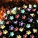 SEMILITS Solar Outdoor String Lights 50LED Flower Shaped Christmas Lights for Patio Garden Decoration Multi Color