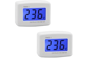 DROK AC Voltage Testers 2pcs, 80-300V Flat Plug Outlet Tester LCD Display Volt Meter Digital Voltage Meter