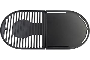 Derurizy Cast Iron Cooking Griddle and Grill Grates Replacement Parts for Coleman Roadtrip Swaptop Grills LX LXE LXX, 2 Pack Grill Grids Grates Parts