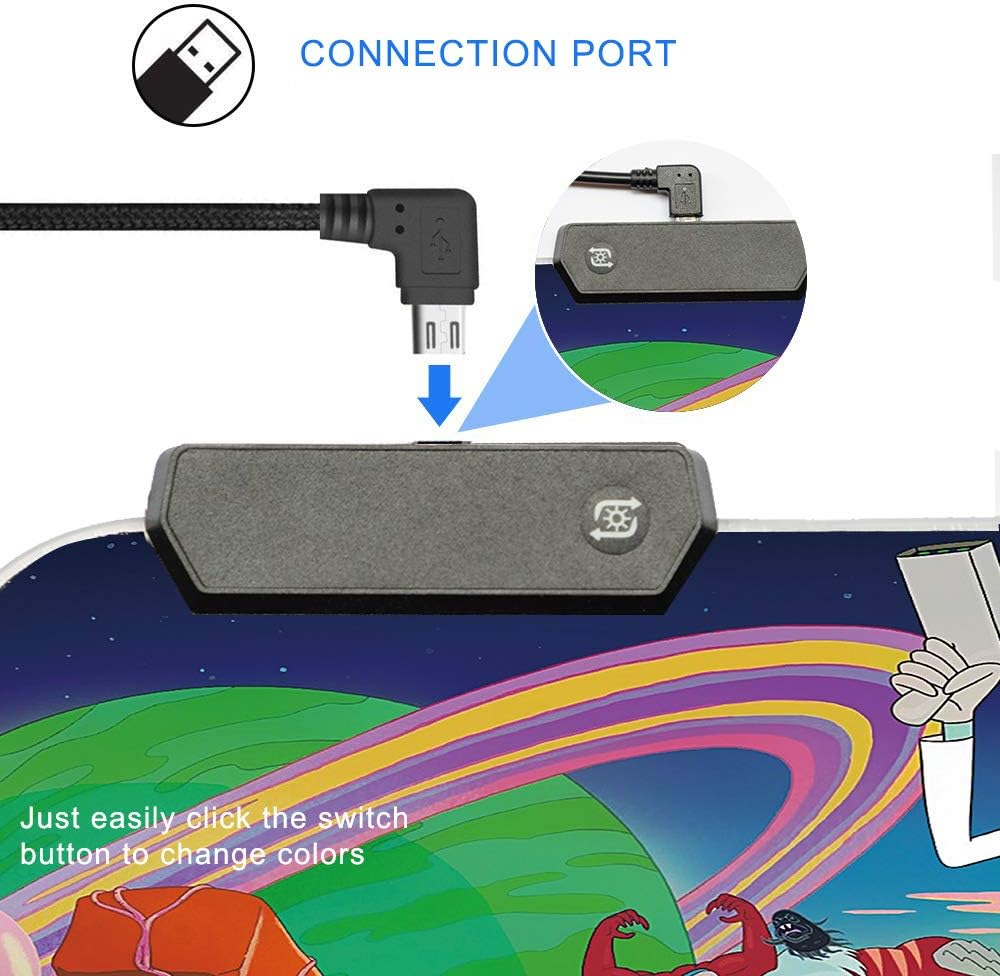 Bimormat RGB Gaming Mouse Pad Large Mouse Mat, 31.5 X 11.8 Inch Extra LED Extended Mousepad, Non-Slip Rubber Base Mouse Keyboard Mat (80x30 Rikrun): Home Audio & Theater