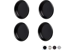 Enconker 4 Pack Closet Door Finger Pull 2-1/8”, Black Sliding Barn Door Hardware Round Insert Bypass Closet Door Handle, Easy Snap-in Installation