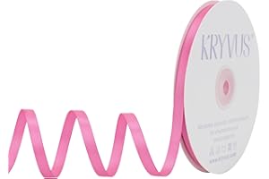 KRYVUS Double Faced Hot Pink Satin Ribbon, 1/4 Inch X 50 Yards Polyester Ribbon for Gift Package Wrapping, Crafts, Bow Making, Sewing, Flower Bouquet, Wedding Party Decor
