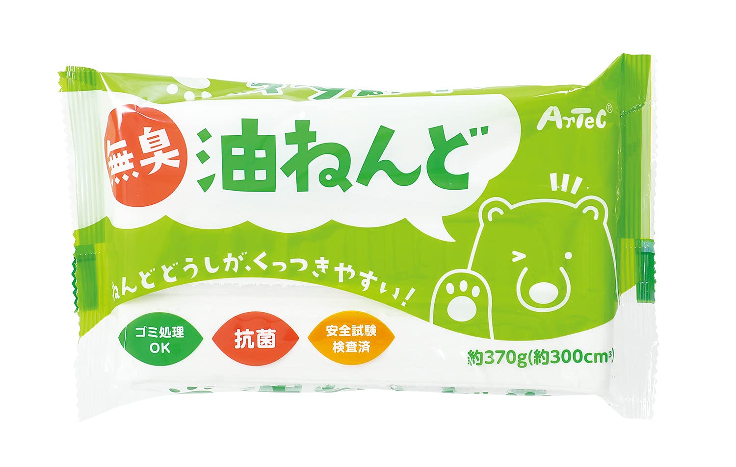 アーテック(artec) 無臭・抗菌 油ねんど 370g 23303 あぶらねんど/油粘土/白/超軽量/日本製/安全試験検査済/ごみ処理OK/やわらかい/幼稚園/幼児/小学校/小学生/中学校/中学生 フィギュア 模型 パテ 自宅学習 自学 自習 家庭学習 勉強 ワーク商品画像