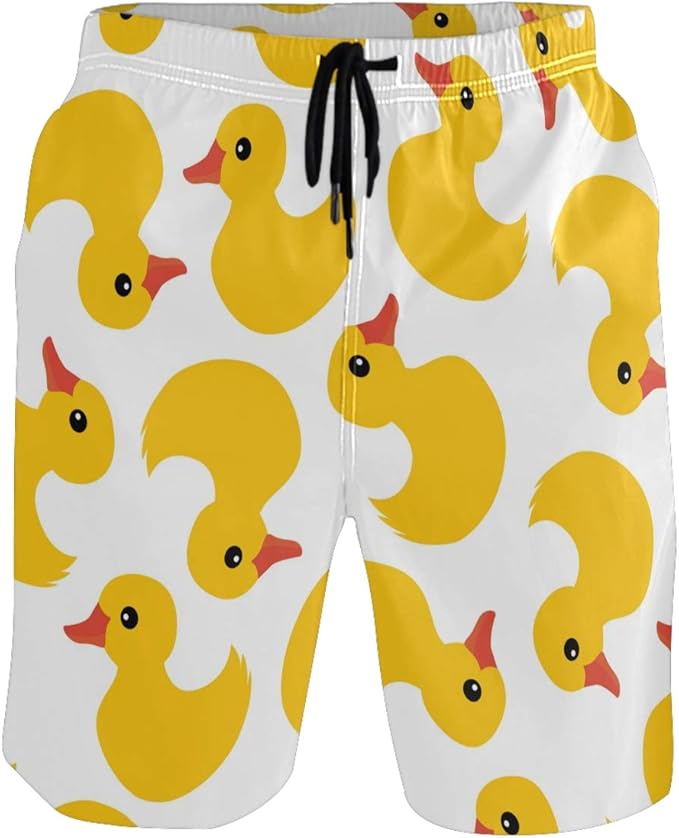 Men's Swim Trunks Yellow Rubber Ducks Beach Short Men Quick Dry Short