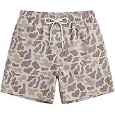 COOLOYA Men's Print Swim Trunks Bathing Suits Mesh Liner 5" Board Shorts