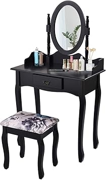 black wood dressing table