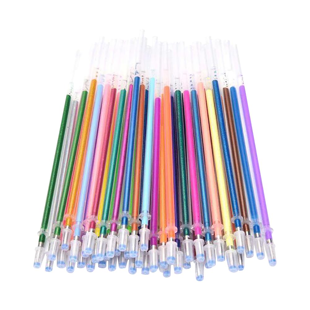 HugeDE 100 Pcs 0.7m Coloring Gel Pens Refills Metallic Glitter Neon Pastel Pens