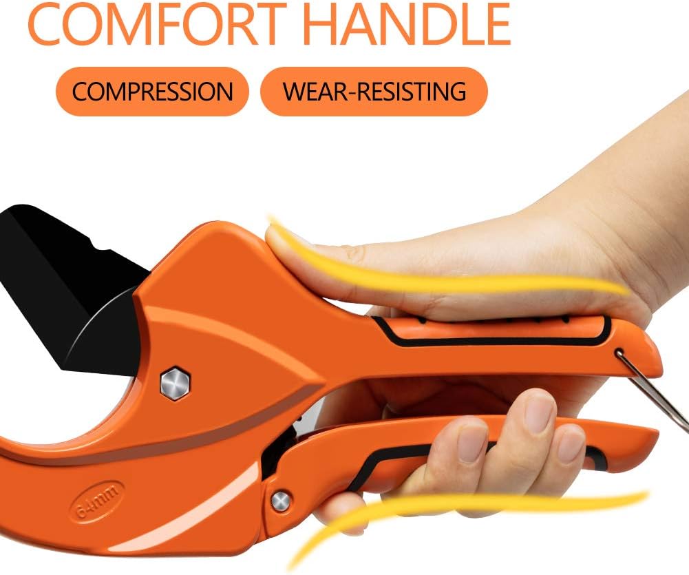 AIRAJ Pro Plastic Hose & Pipe Cutter 64mm Ratchet Type PVC Vinyl Pipe