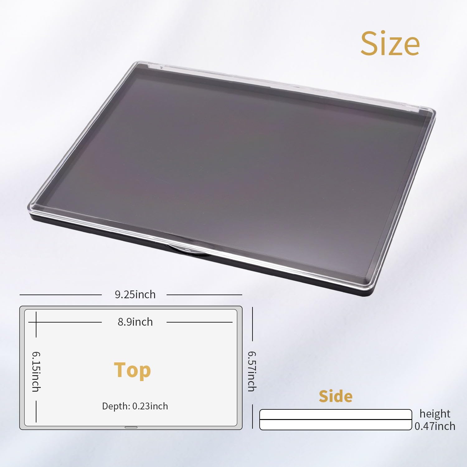 AJLTPA Magnetic Makeup Palette with Clear Top, Empty Eyeshadow Pan Dispensing Storage Box with 40Pcs Adhesive Metal Stickers for DIY Cosmetics Blush Powder(XL Large - 9.25