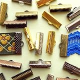 20mm or 3/4 inch Ribbon Clamp Crimps with Loop -- Mixed Finish