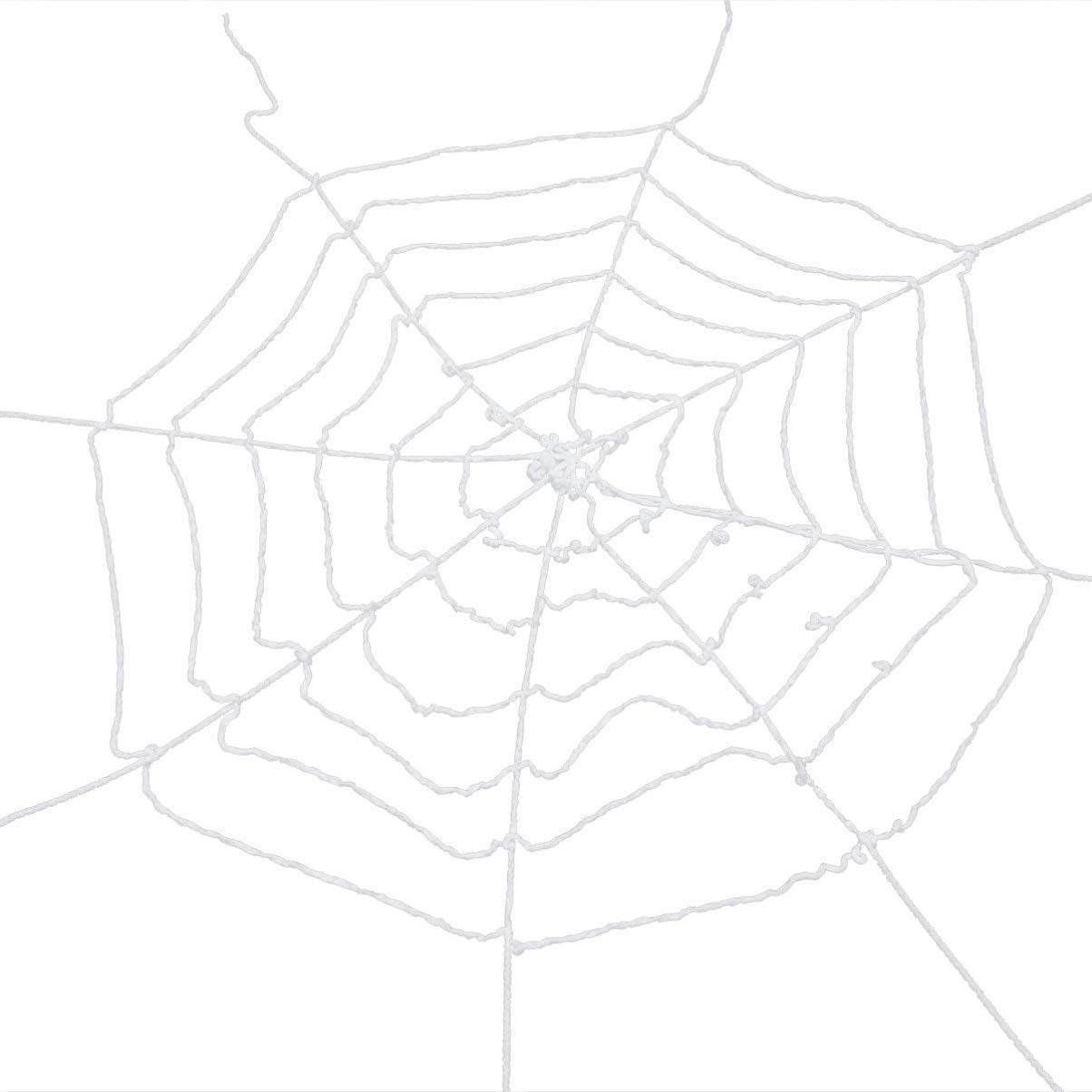 Cobweb- Decorations Decoraciones para Uñas Halloween Black Spider Cobweb Spooky Spider Web Outdoor Spider Web Spider Web Rope Jumbo Spider Webbing Fake Cobwebs White Cotton Round