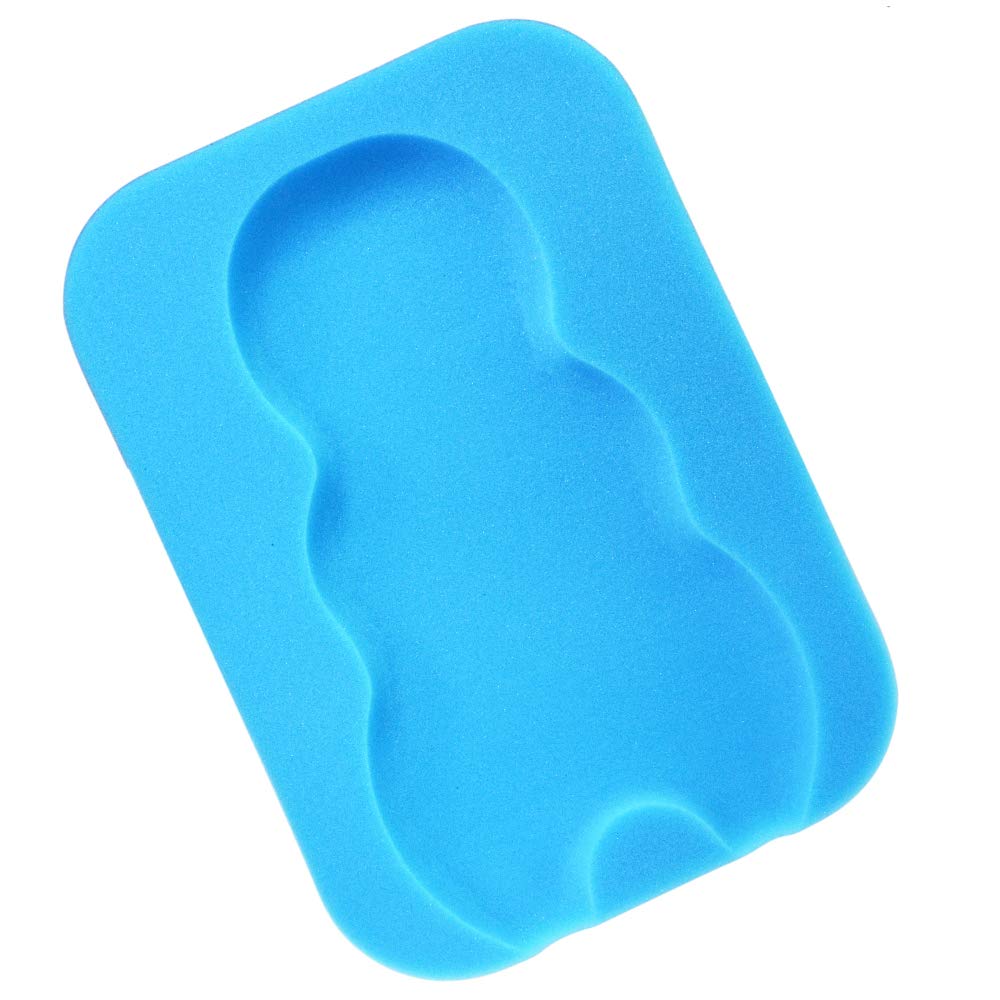 Baby Bath Sponge Soft Infant Bath Mat Newborn Comfy Foam Skid-Proof Cushion (Blue)