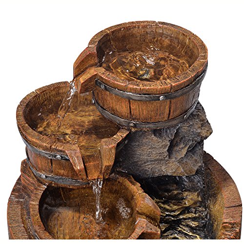 Peaktop VFD8305 Barrels Fountain, Brown