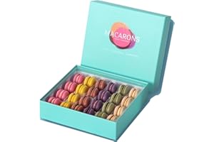 NOBLE CREATEAPROTOTYPE 24Pcs Cake Premium French Macarons Cookies Gift Baskets, Gourmet Chocolate Box Desserts Birthday Snack Care Packages,Individually Packaged French Cookies, Perfect for Birthdays and Snacking
