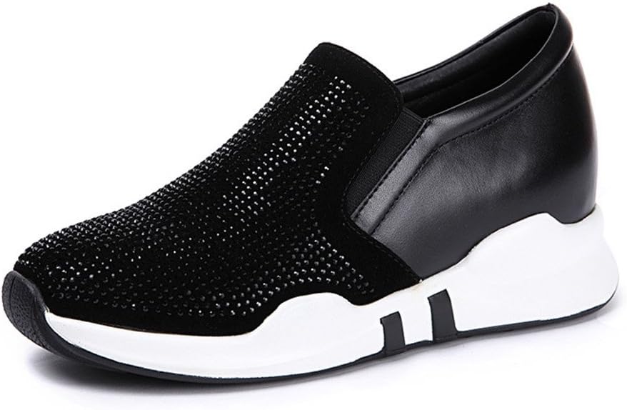 black sneakers with rhinestones