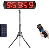 GAN XIN Race Clock with Tripod for Running Events, Large LED Stopwatch with Remote,Countdown/Count up Gym Timer for Home,Wall Digital Time Clocks