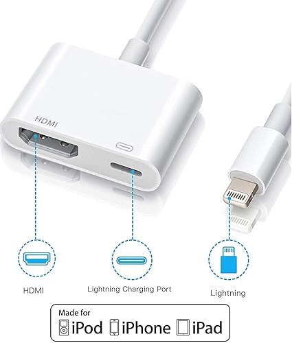 Lightning to HDMI Adapter for iPhone to TV, [Apple MFi Certified