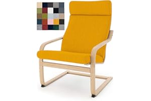 Vepping Lude Multi Colored Armchair Replacement Cover, Fits IKEA Poäng Armchair, Cushion not Included (Cushion Design 1, Polyester - Yellow)