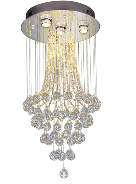 Moderna lámpara de Techo de Cristal Redondo Luz cálida Creativa Lámpara