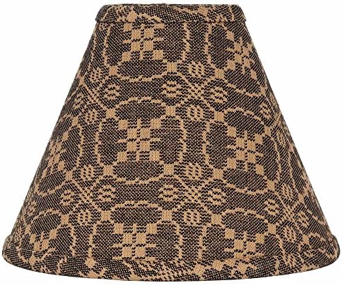 Home Collection by Raghu Marshfield Jacquard Black & Tan Lampshade, 14"