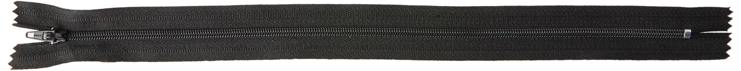 Trimz 30cm (~12inch) Black one Way end Stop Zip with 4mm Teeth 10Pcs, Polyester, 30 cm