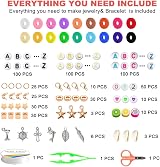 Fournine 5300 Pcs Clay Beads Kit with Charms for Bracelet Making view 4
