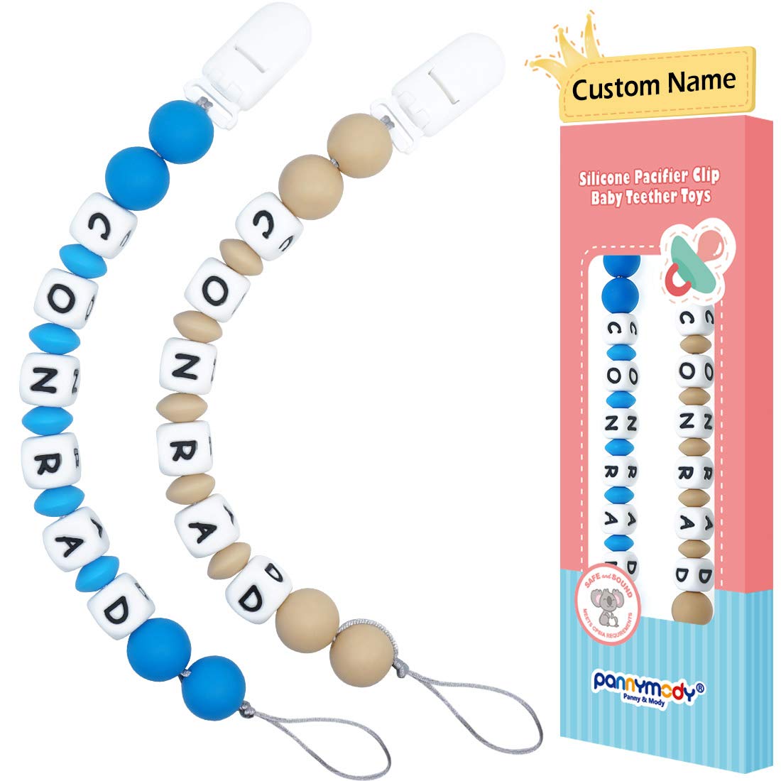 customized pacifier and clip