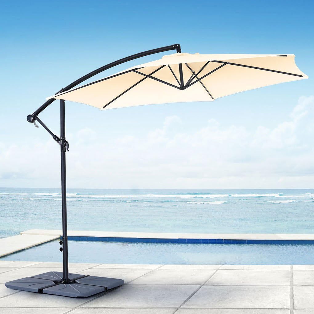 Jarder Crème 3 M Parasol de jardin terrasse Auvent Parasol Paresoleil