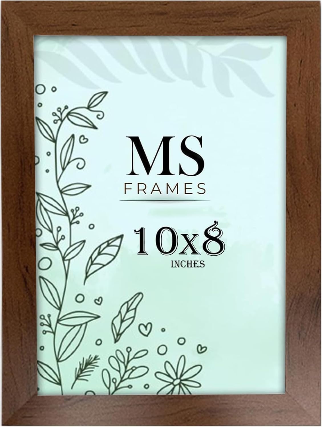 AI Decor 10x8 Inch Walnut Picture Frames (25.4x20.3 cm) Poster Frame - Clear Acrylic Display Poster MDF Wooden Portrait/Panoramic - Flat Wall Mount Hang Hooks & Free Tabletop Stand