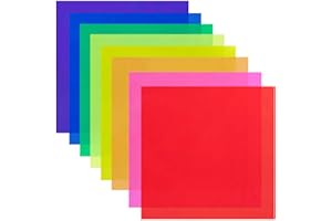 BANLTRE 8 Pieces 12 x 12-Inches Transparent Color Correction Lighting Gel Filter - Colored Gel Light Filter Plastic Sheet