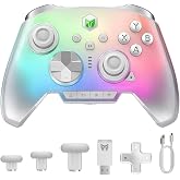 MOJHON Rainbow 3 Wireless Controller 2000Hz Polling Rate Capacitive Joystick 16 Mechanical Keys 14 Custom RGB Lights 6-Axis Gyro Sensor Switchable Hall/Micro-switch Trigger 3.5mm Audio Jack Gamepad for PC/Switch2/iOS/Android