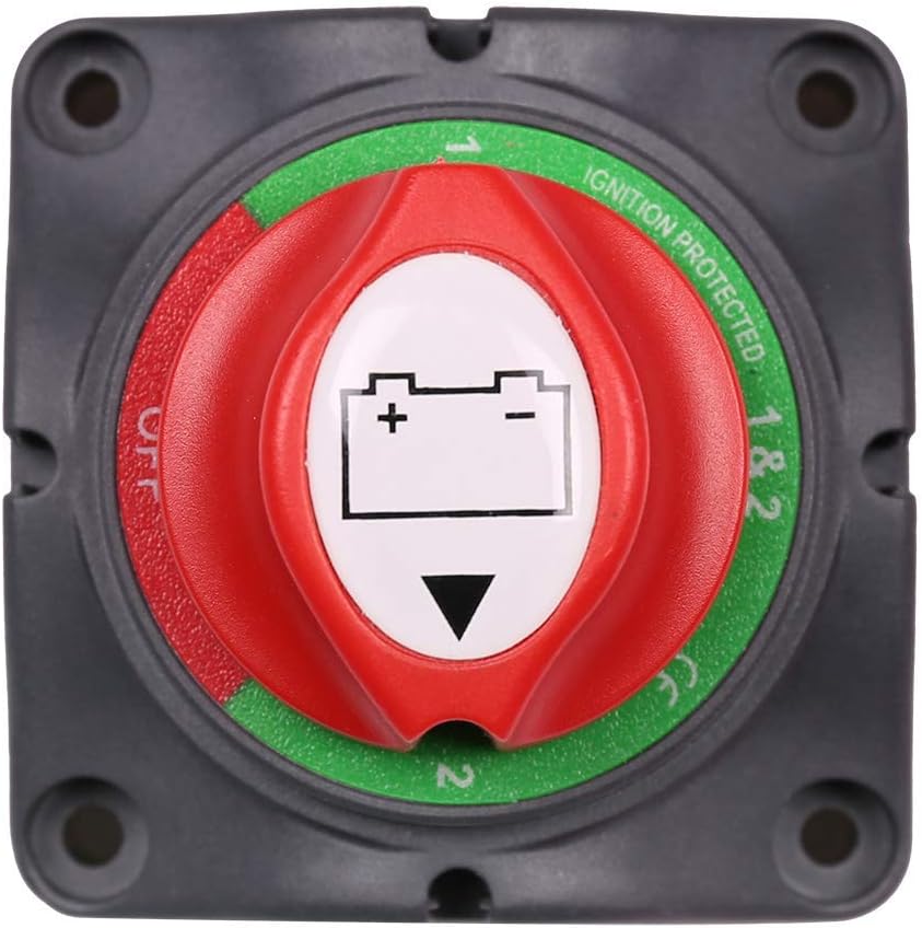 1-2-Both-Off Battery Switch, 12V 24V 48V Battery Disconnect Master Cutoff Switch for Marine Boat Car RV ATV UTV Vehicle, Waterproof Heavy Duty Battery Isolator Switch, 200/1250Amps: Automotive