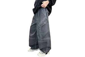 Boys Winter Cargo Snow Pants Baggy Sherpa Lined Sweatpants Wide Leg Thicken Warm Trendy Distressed Jogger Pants