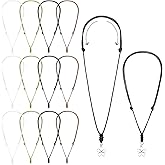 Gtziqa 12 PCS Adjustable Rope Necklace for Men, 4 Colors Double Knotted Handmade Craft Necklaces with Metal Ring, Vintage Black Necklace Cord Rope for Hanging Pendants Men Women, 12.6-25.2 Inches