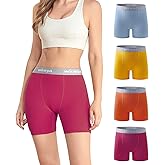 wirarpa Women's Boxer Briefs Cotton Underwear Anti Chafing Boy Shorts Panties 5.5" Inseam 4 Pack