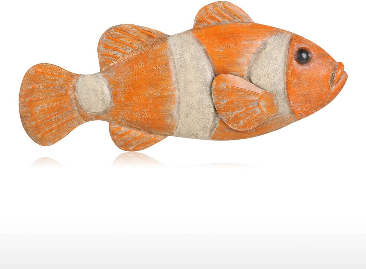 Tooarts Hanging Fish Wall Decoration in Iron, Creative artisan Ornament (3#)
