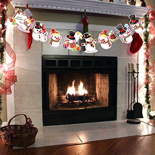 Christmas Banners, FLY2SKY Banners Garlands for Holiday Party Decoration 10 Ft Christmas Hanging Bunting Decorations Christmas Banners String for Christmas Style 2