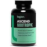 LEGION Athletics Ascend Nootropic - All-Natural Brain Supplements for Memory and Focus - Nootropics Brain Support Supplement with Alpha-GPC - Brain Supplement for Alertness & Mood Support, 30 Servings