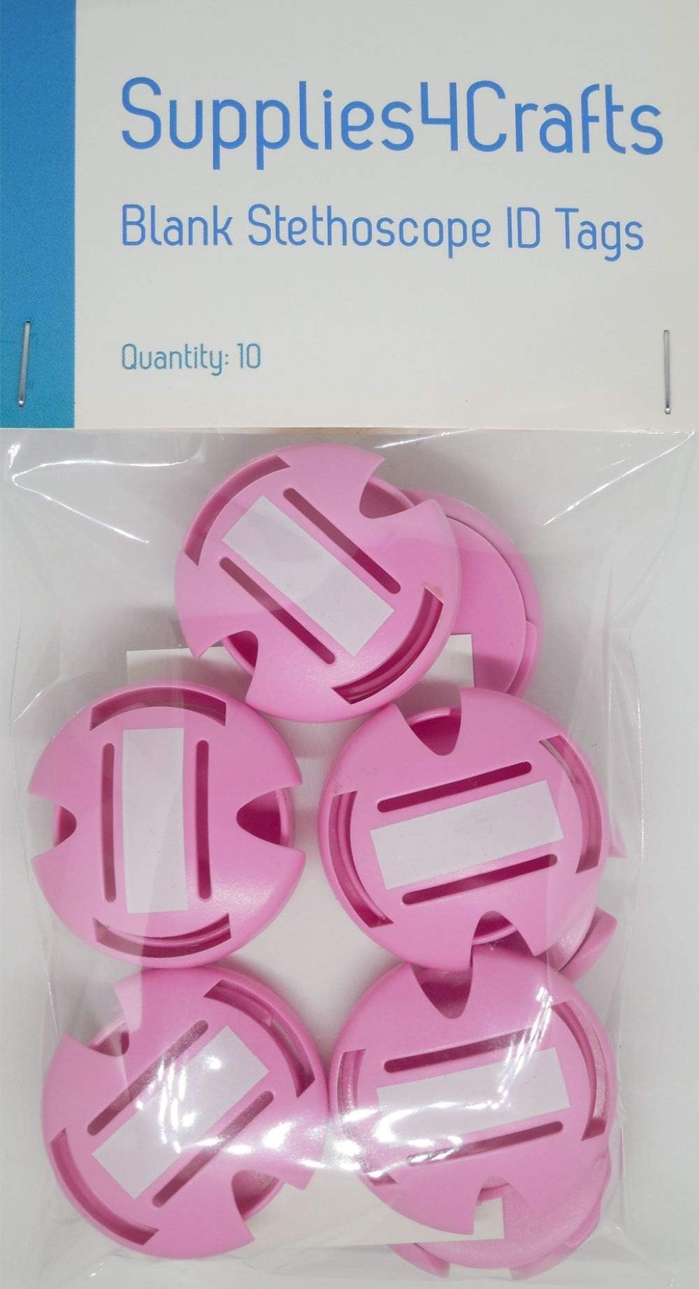Blank Stethoscope ID Tags - (Light Pink, 10 Pack)