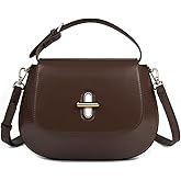 MoreFarther Genuine Leather Crossbody Bags for Women, Structured Handbags Leather Crossbody Purse