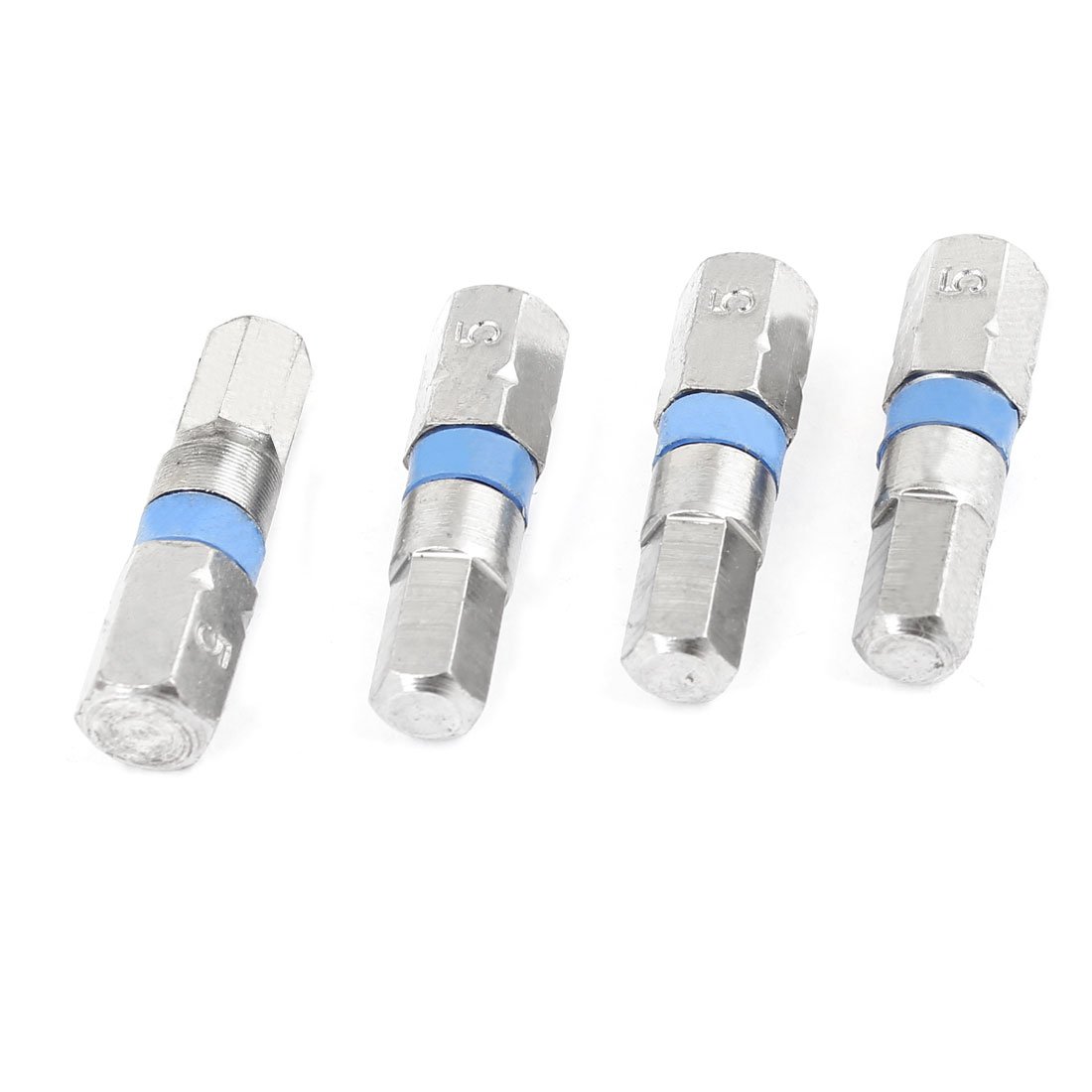 sourcing map 4 Pcs Magnetic 5mm Tip H5 Hex Head Screw Driver Bit