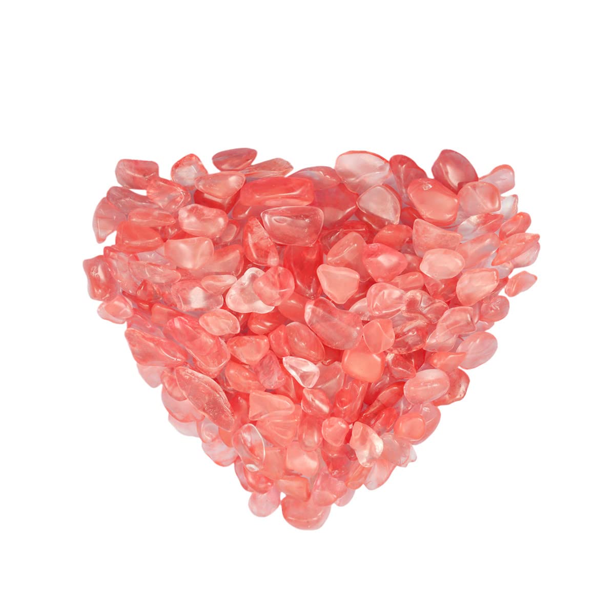 Nupuyai 0.5lb Cherry Quartz Crystal Chip Stones, Irregular Shape Tumbled Crushed Healing Stones Quartz Rocks for Home Decor