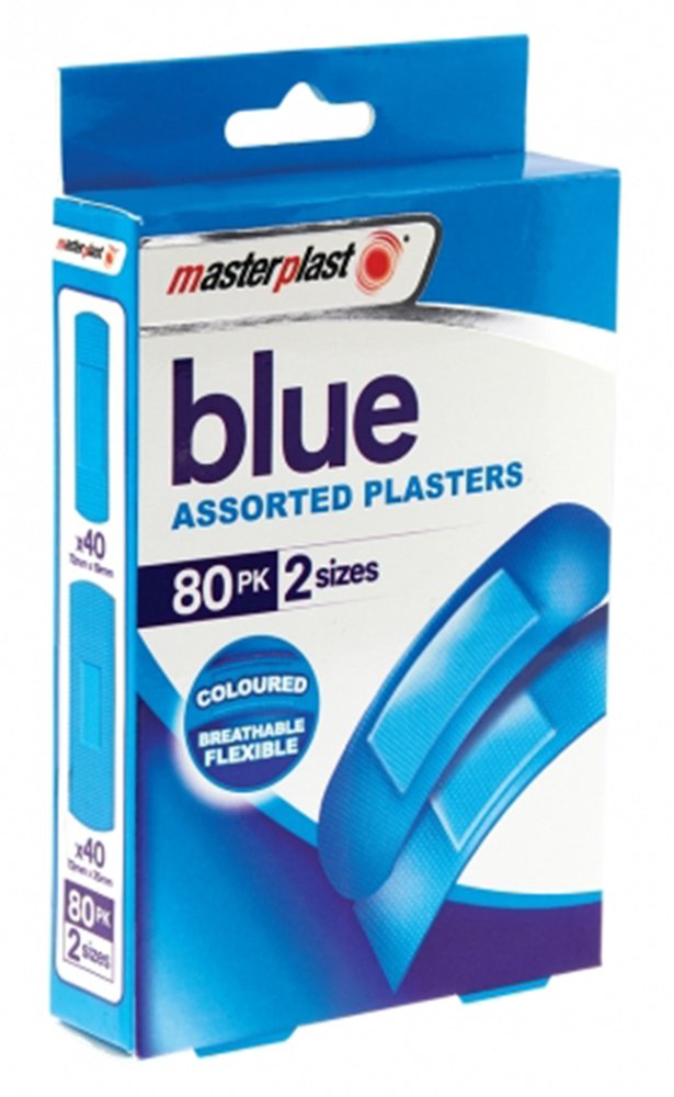 Masterplast Blue Detectable Plasters Food Hygiene Compatible Pack of 80