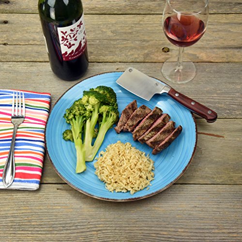 Mini Meat Cleaver Steak Knife Set 2piece Stainless Steel Edges, Wood