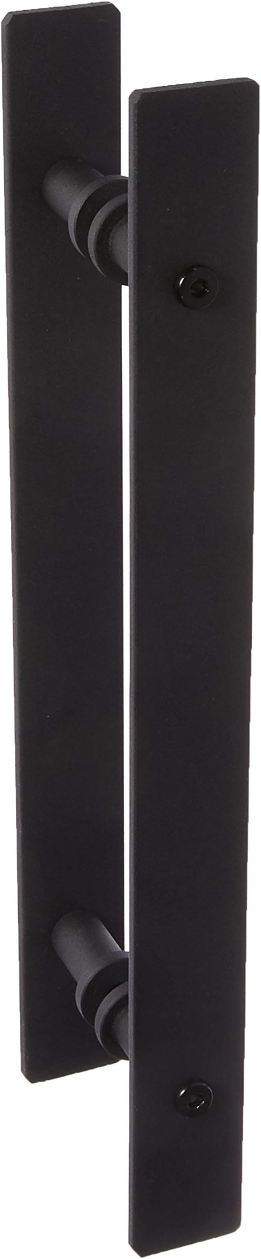 PENSON & CO. Steel Rustic Black Barn Door Handle and Pull Wood Door Two-Side Flat Bar-to-Bar Handles