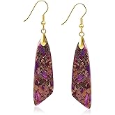 Sriomu Jasper Stone Earrings for Women Trendy Dangle Earrings Fishhook Drop Earrings