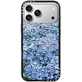 CASETiFY Compact iPhone 17 Pro Max Case [Slim and Sleek/Compatible with Magsafe / 4 ft. 2X Military Grade Drop Protection] - Nantucket Blue Hydrangeas - Clear Black
