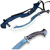 OLDZ CRAFTZ-Ancient Egyptian Khopesh Sword,Carbon Steel Blade Khopesh Sword, Hand Forged Sickle Sword, Hunting Egyptian Khopesh Sword with Leather Sheath, Full Tang Sword Perfect for Cosplay