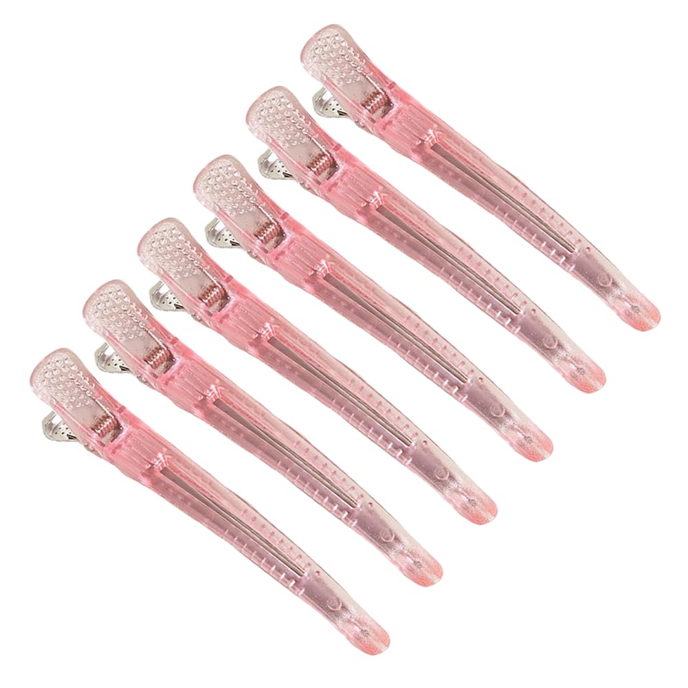 XIZONLIN 5Pcs Hair Clips Set 11.1cm Hairdresser Clips Non Slip No-Trace Duck Billed Hair Clips Hair Cutting Clips for Hairdresser Women Men Styling Sectioning Salon Pink