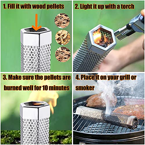 Yosuper Smoke Tube for Pellet Grill Cheese Smoking Tube Stainless Steel